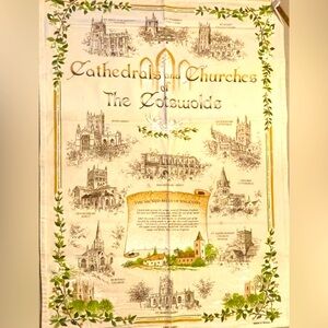 Cathedrals & Churches of LONDON, 100% COTTON Souvenir Towel, 18" X 26",
